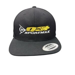 034 Motorsport Hat Cap Snap Back Black Embroidered Sportmax Racing Mens Logo